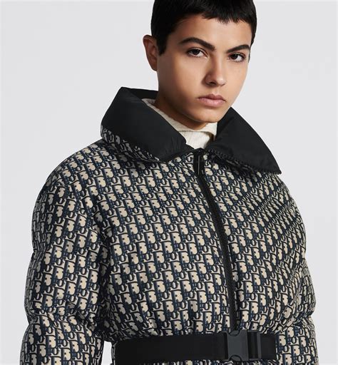 dior oblique monogram puffer|DiorAlps Puffer Jacket with Belt Blue Quilted Technical Taffeta .